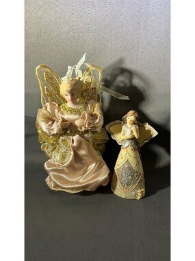 Angel Figurines Set With Fabric & Resin Design By Pavilion Gift